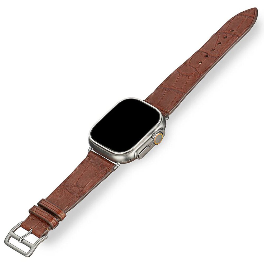 Genuine Alligator Watch Strap – Premium Exotic Skin Chestnut Color